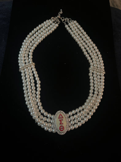 DST Pearl and Rhinestone Chocker Necklace
