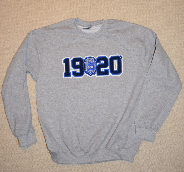 Zeta 1920 Crewneck Sweatshirt (Chenille Letters)