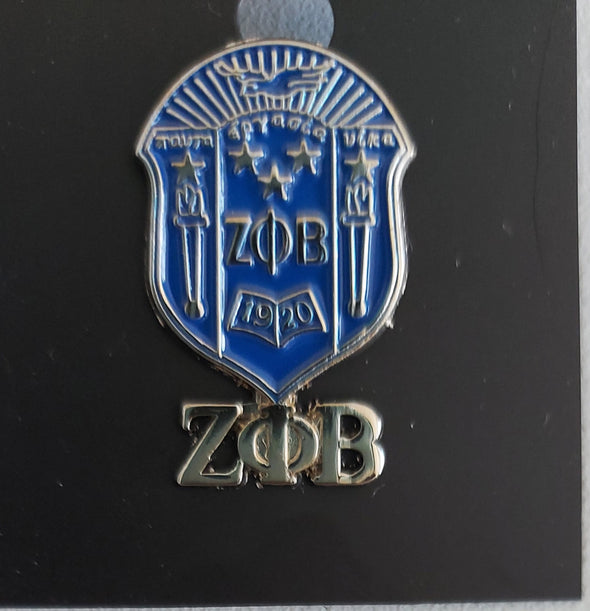 Zeta Phi Beta Crest Pin (Original) with Letters