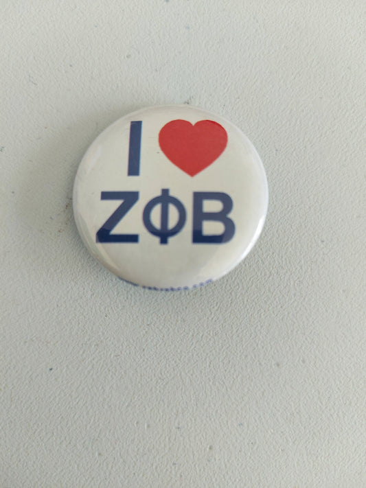 I Love Zeta Phi Beta Button