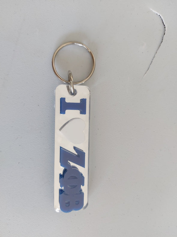 I Love Zeta Phi Beta Keychain