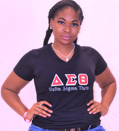 DST V-Neck Embroidered Greek Letters