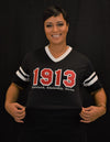 DST 1913 V Neck Black and White Jersey T-shirt