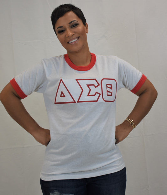 DST Red & White Ringer (Symbols)
