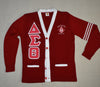 DST Cardigan Red & White w/Stripes (Twill Letters)