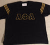 Alpha Jersey V-neck Shirt (Gold Stripes)
