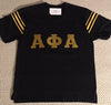 Alpha Jersey V-neck Shirt (Gold Stripes)