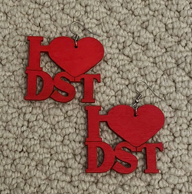 DST I ❤️DST Wooden Earrings