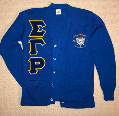 SGR Cardigan w/ Chenille Letters