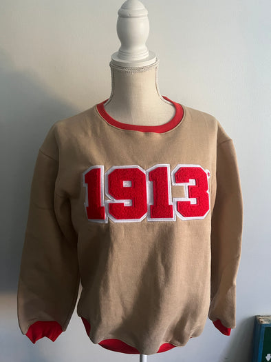 DST Khaki Sweatshirt with Chenille Year