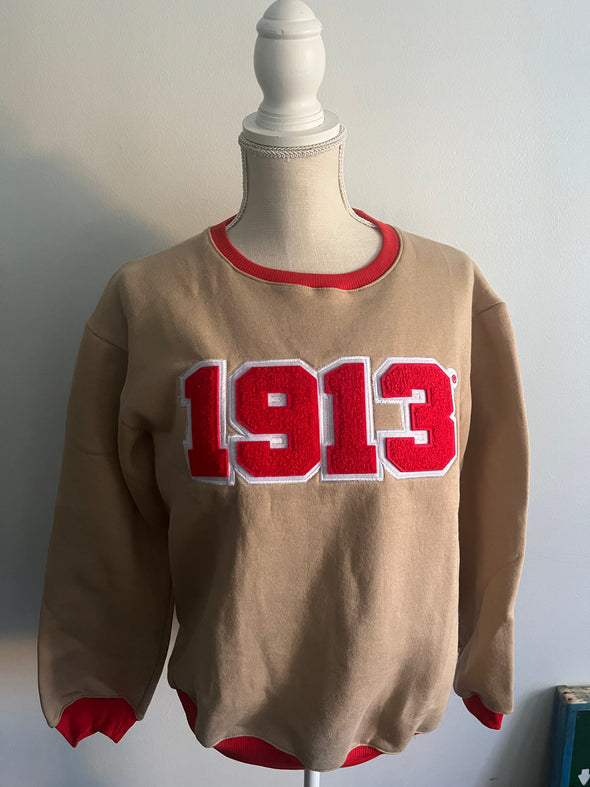 DST Khaki Sweatshirt with Chenille Year